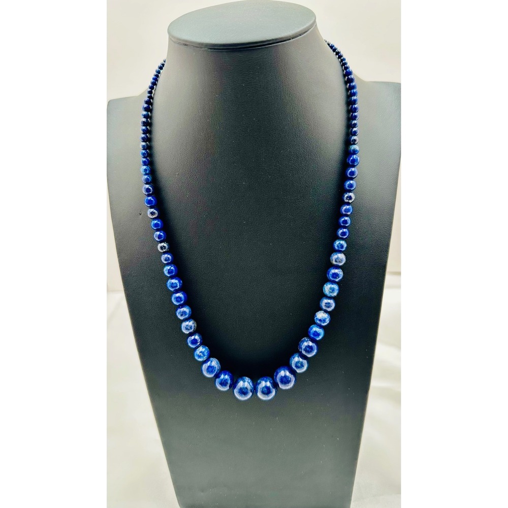 Jay King Mine Finds Lapis Lazuli Graduated Bead Necklace Sterling Silver 925 NIB